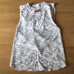 Lululemon, OM top, heathered cream / gray, size 2, like new